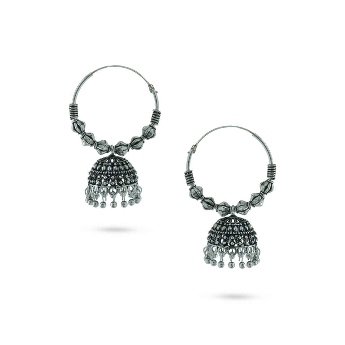 Noor Oxidised Jhumka Earrings
