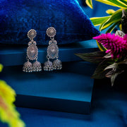 Mudra Oxidised Jhumka