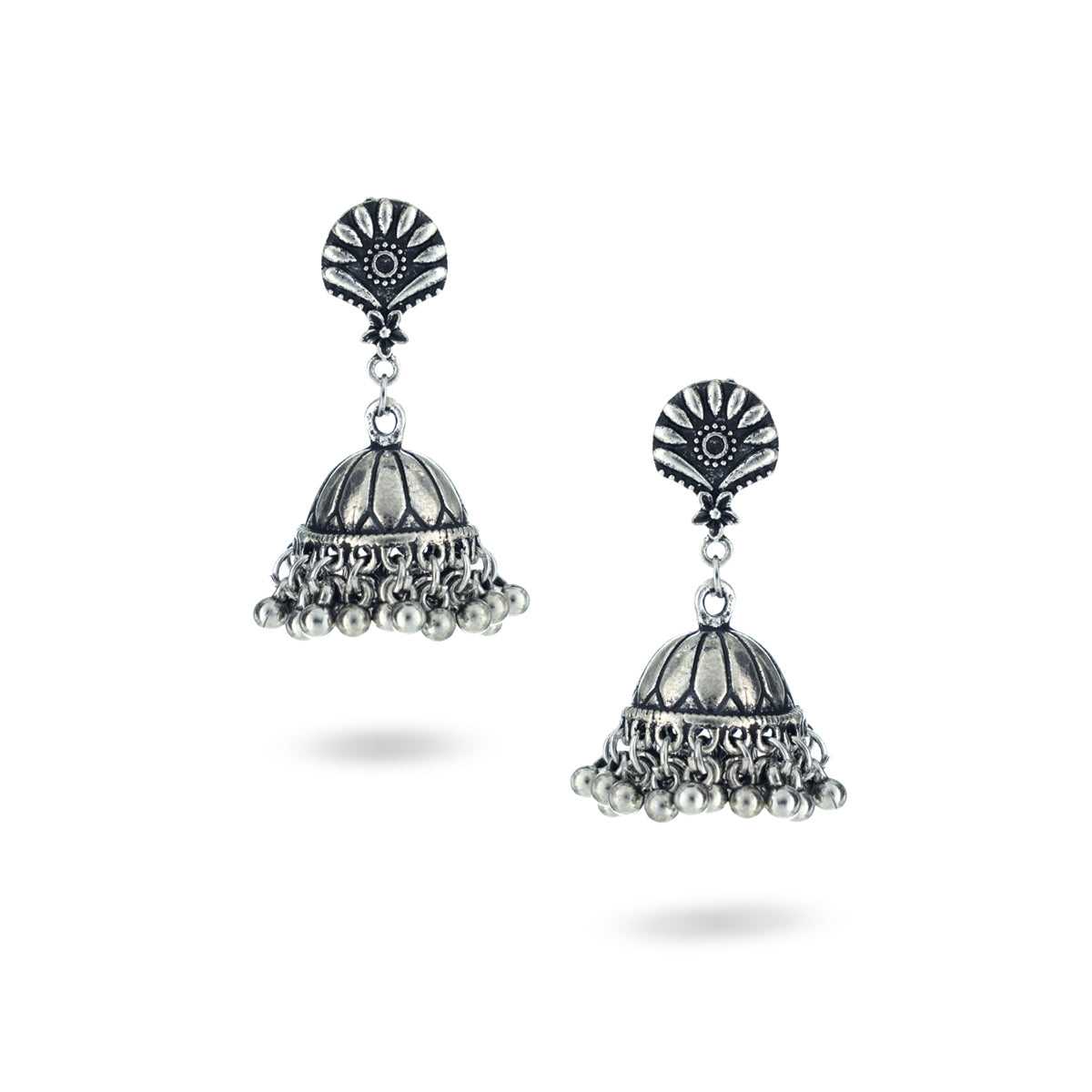 Usha Dangling Oxidised Jhumka