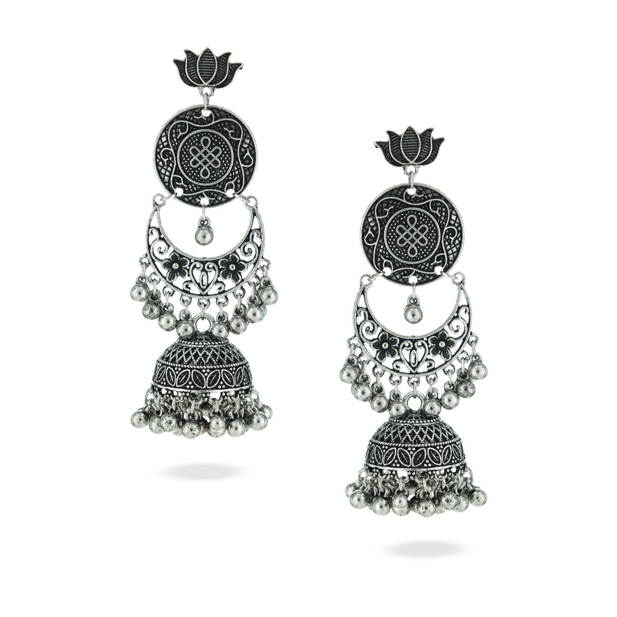 Mohini Dangling Oxidised Jhumka