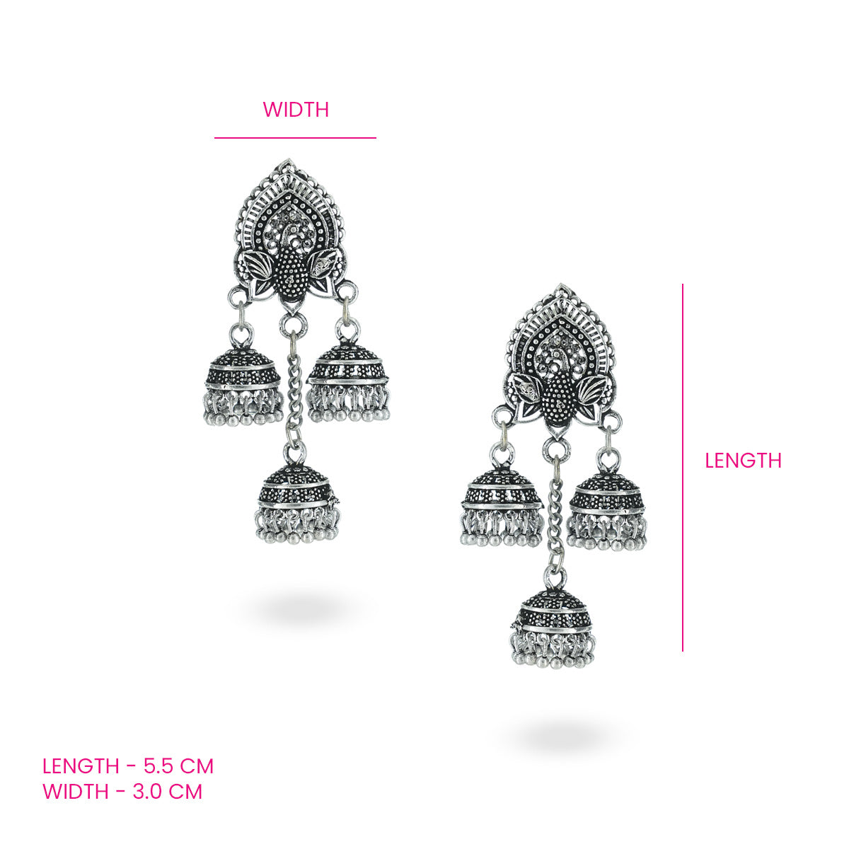 Morni Oxidised Jhumka