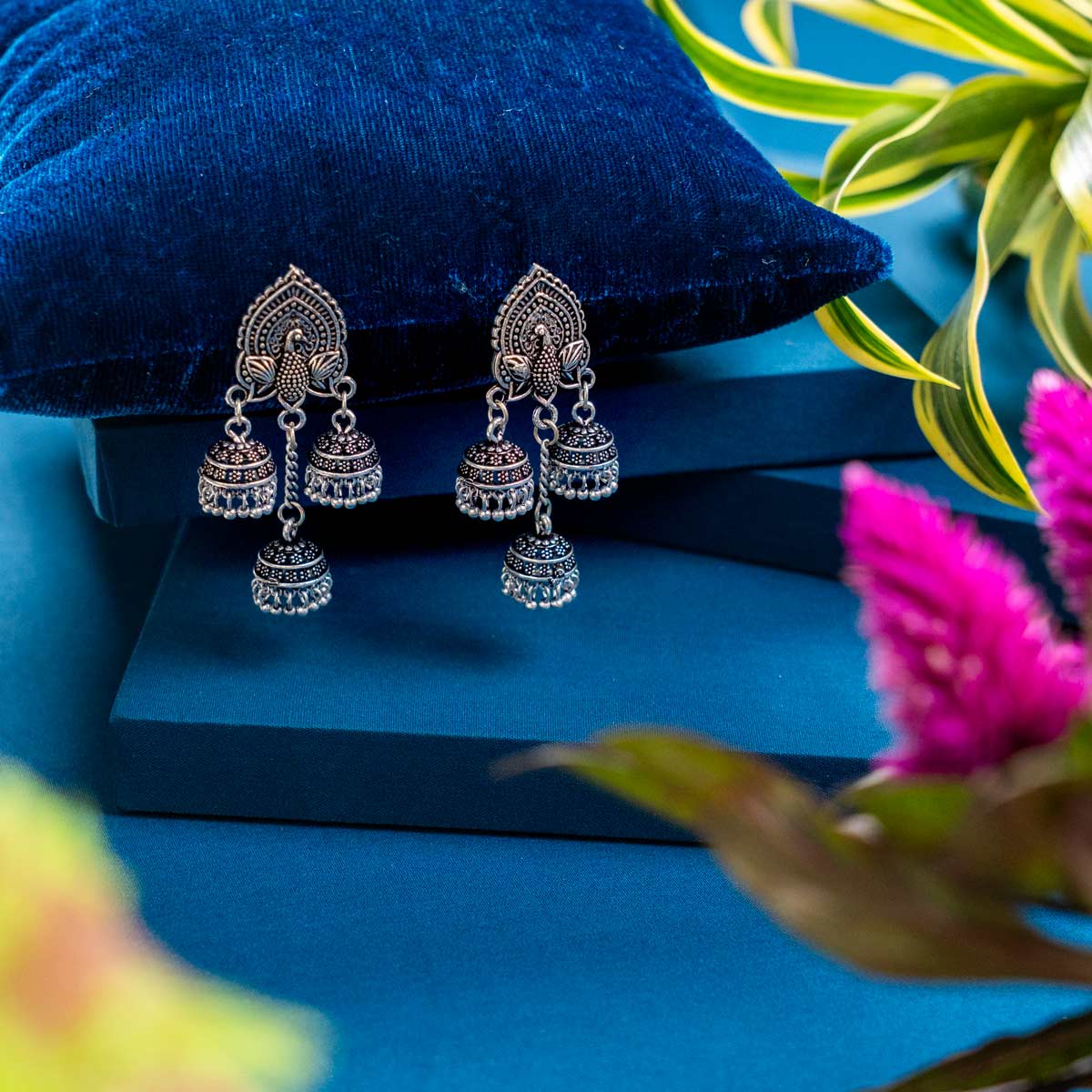 Morni Oxidised Jhumka
