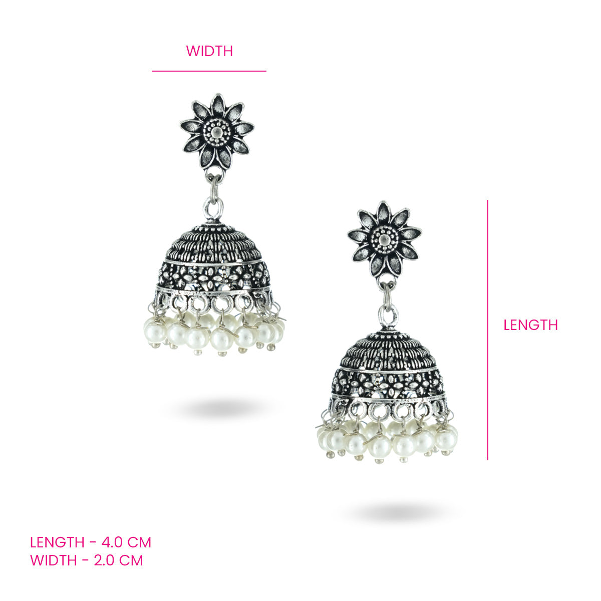 Floral Oxidised Jhumka