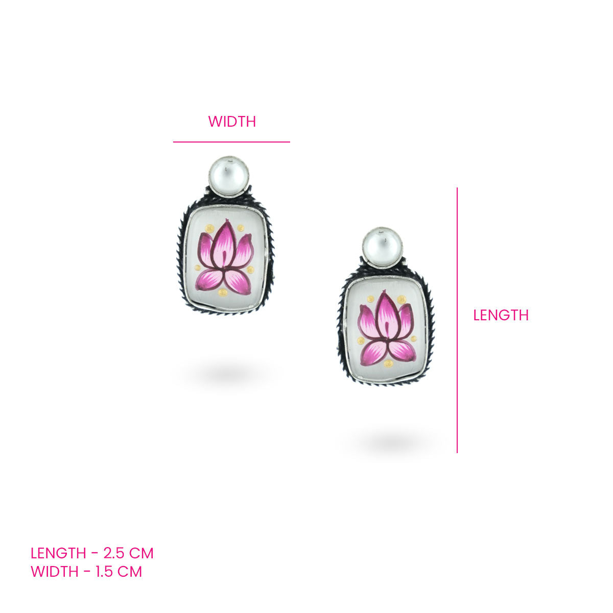 Hand Painted Lotus Studs