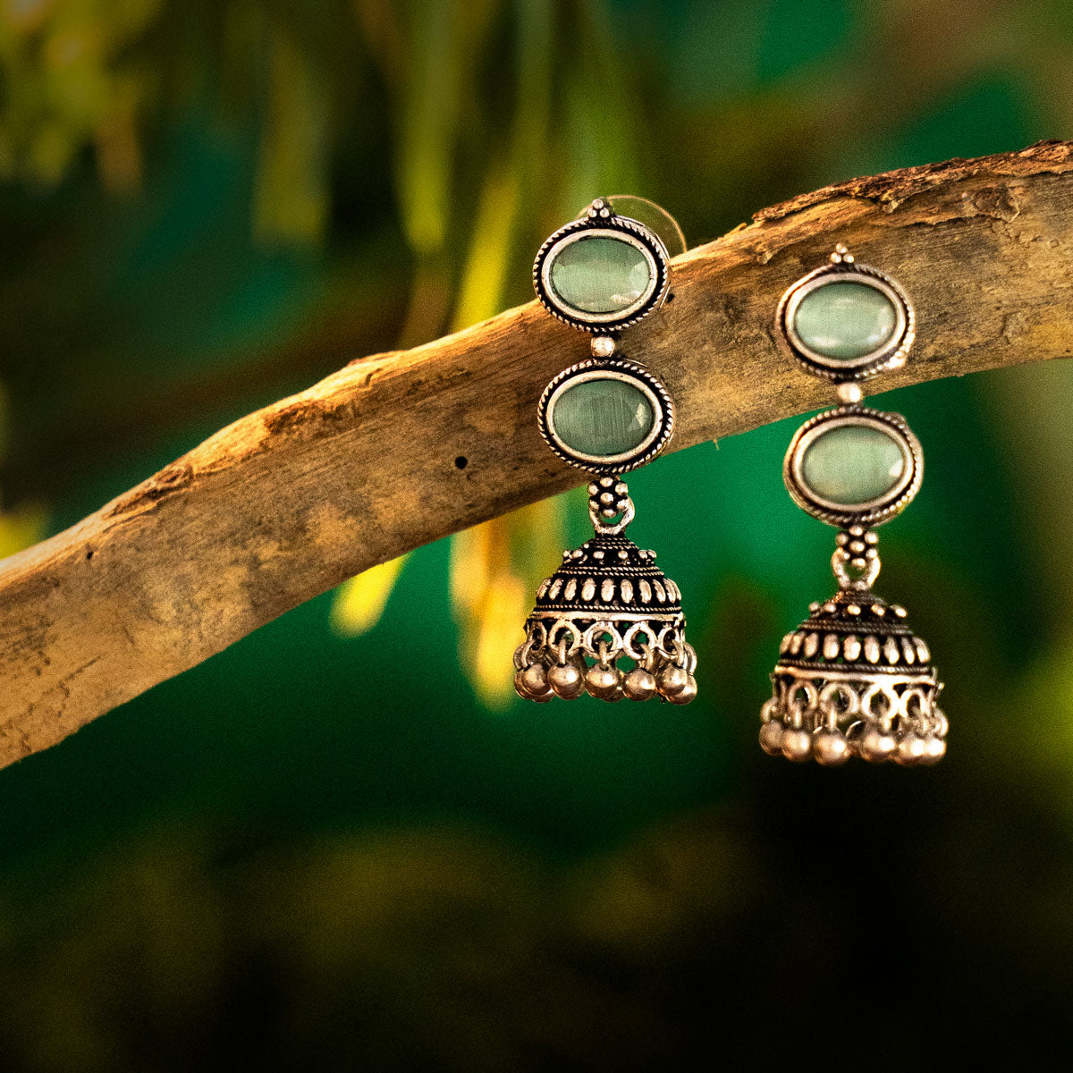 Vanya Green Jhumkas