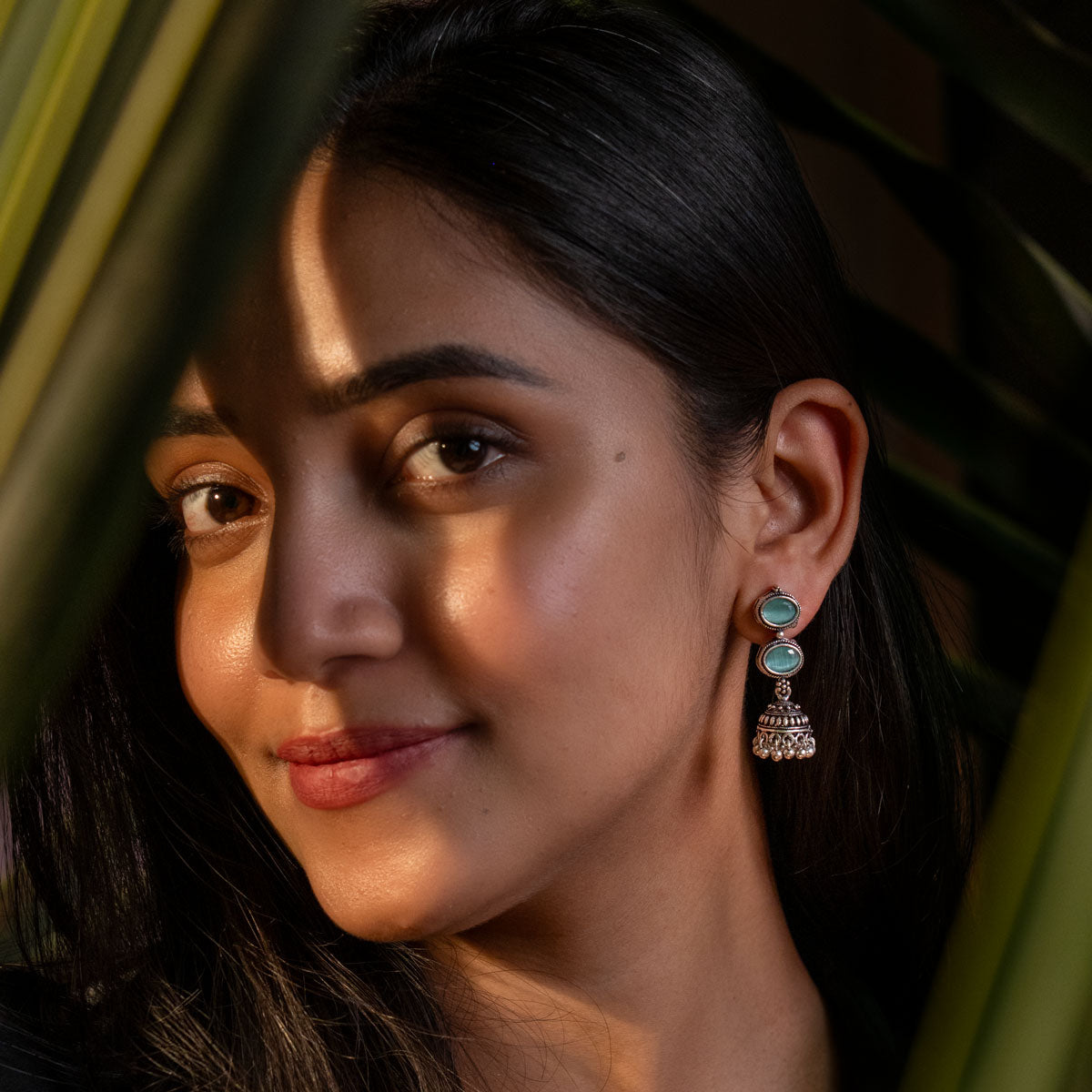Vanya Green Jhumkas