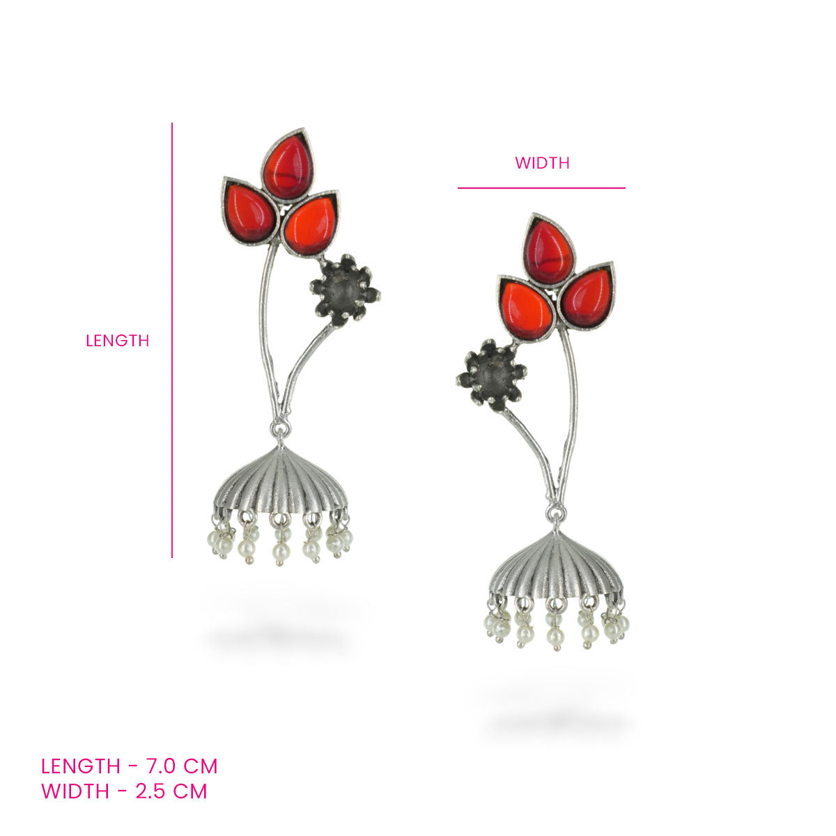 Red Lotus Jhumka