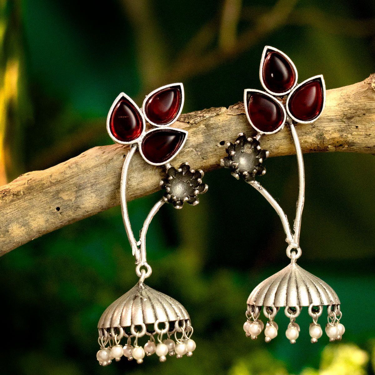 Red Lotus Jhumka