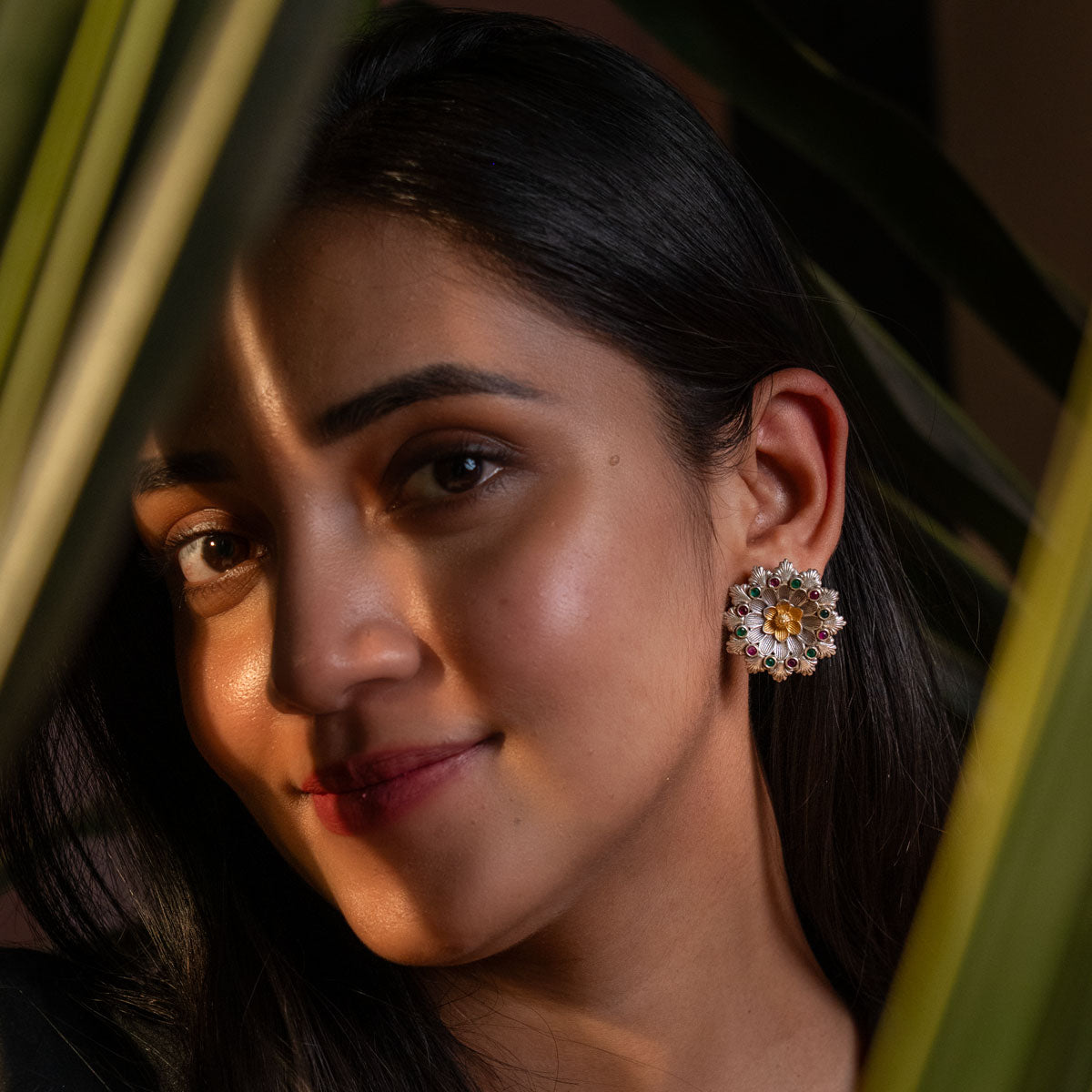 Pushpa Floral Stud Earrings
