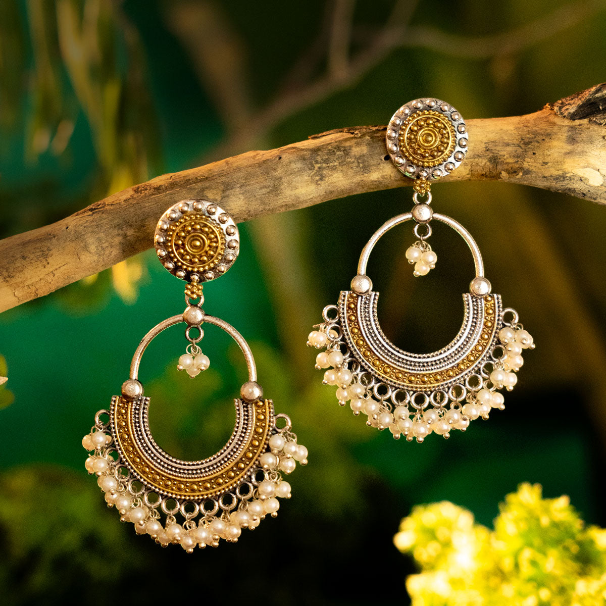 Pearl Chandbali Earrings