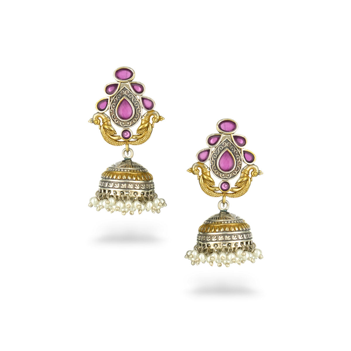 Mayura Gulabi Jhumka Earrings