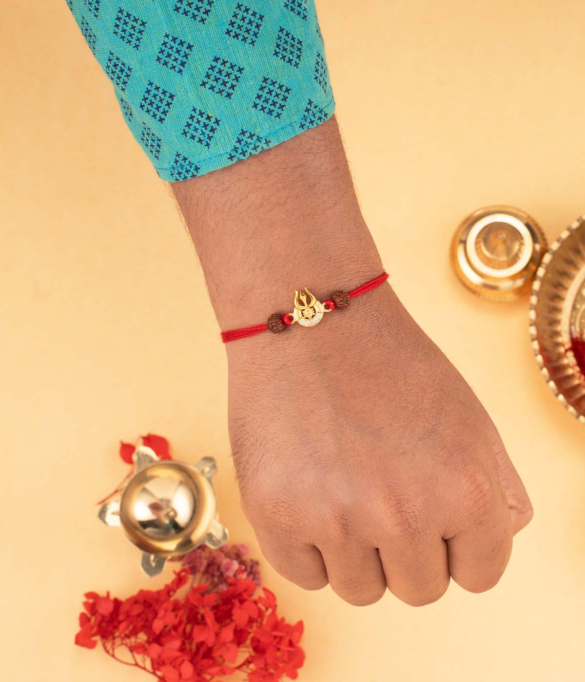Gold-Plated Trishul Rakhi