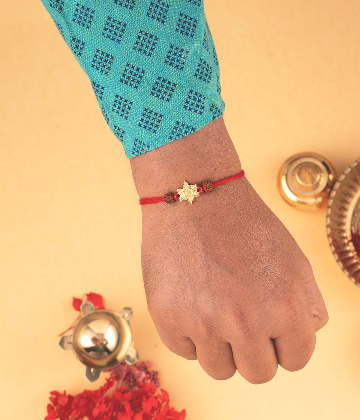 Rudraksha Shree Gold-Plated Rakhi