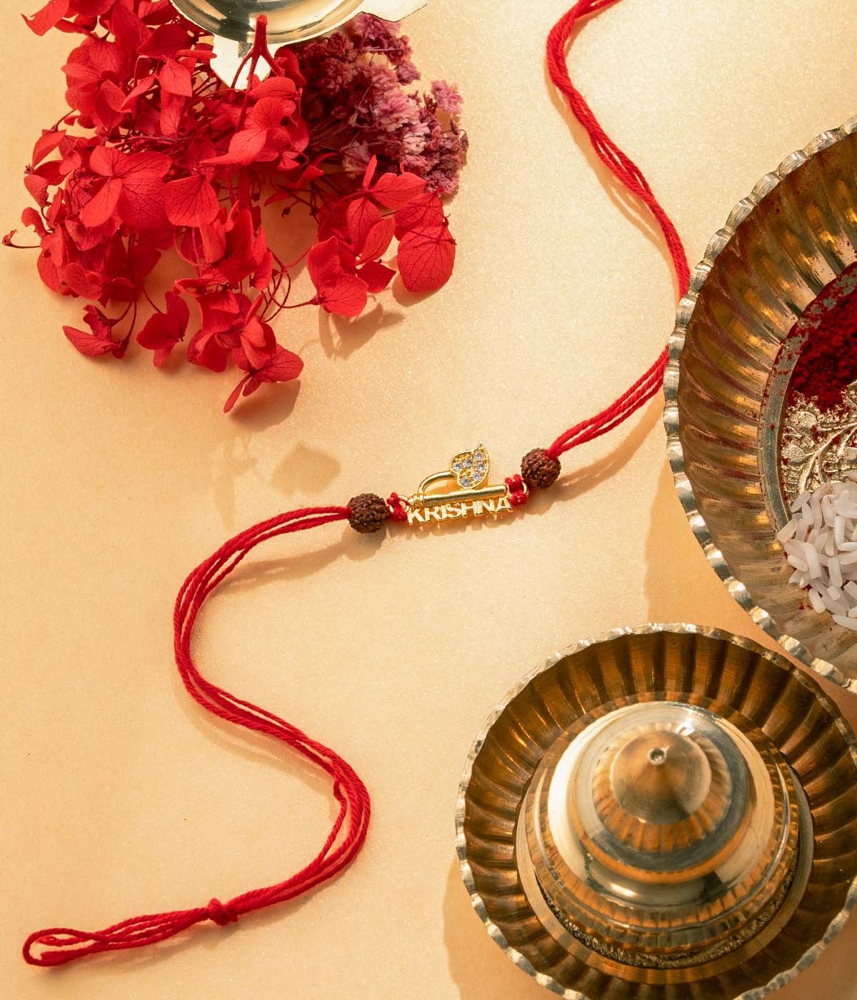 Krishna Naam Gold-Plated Rakhi