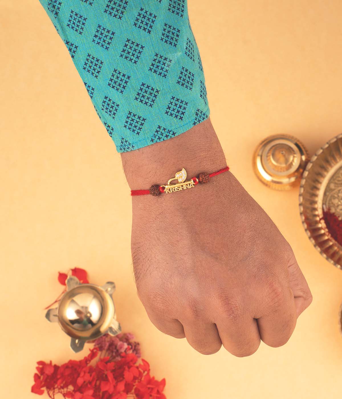 Krishna Naam Gold-Plated Rakhi