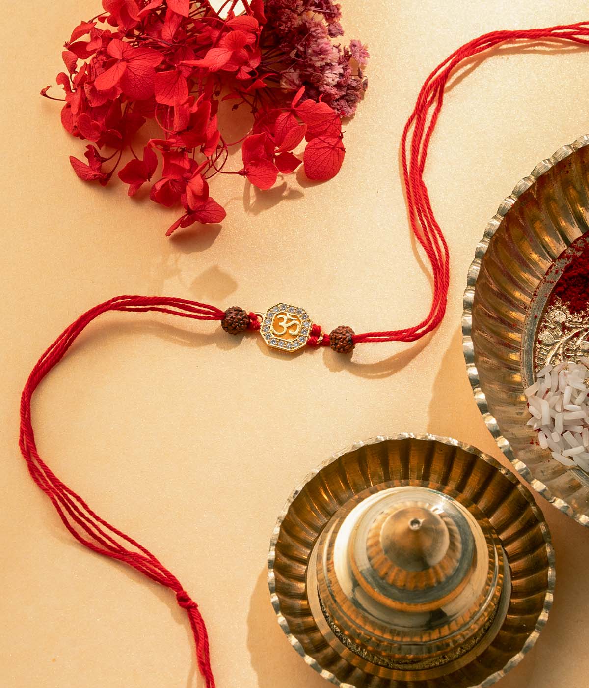 Gold-Plated Om Sparkle Rakhi