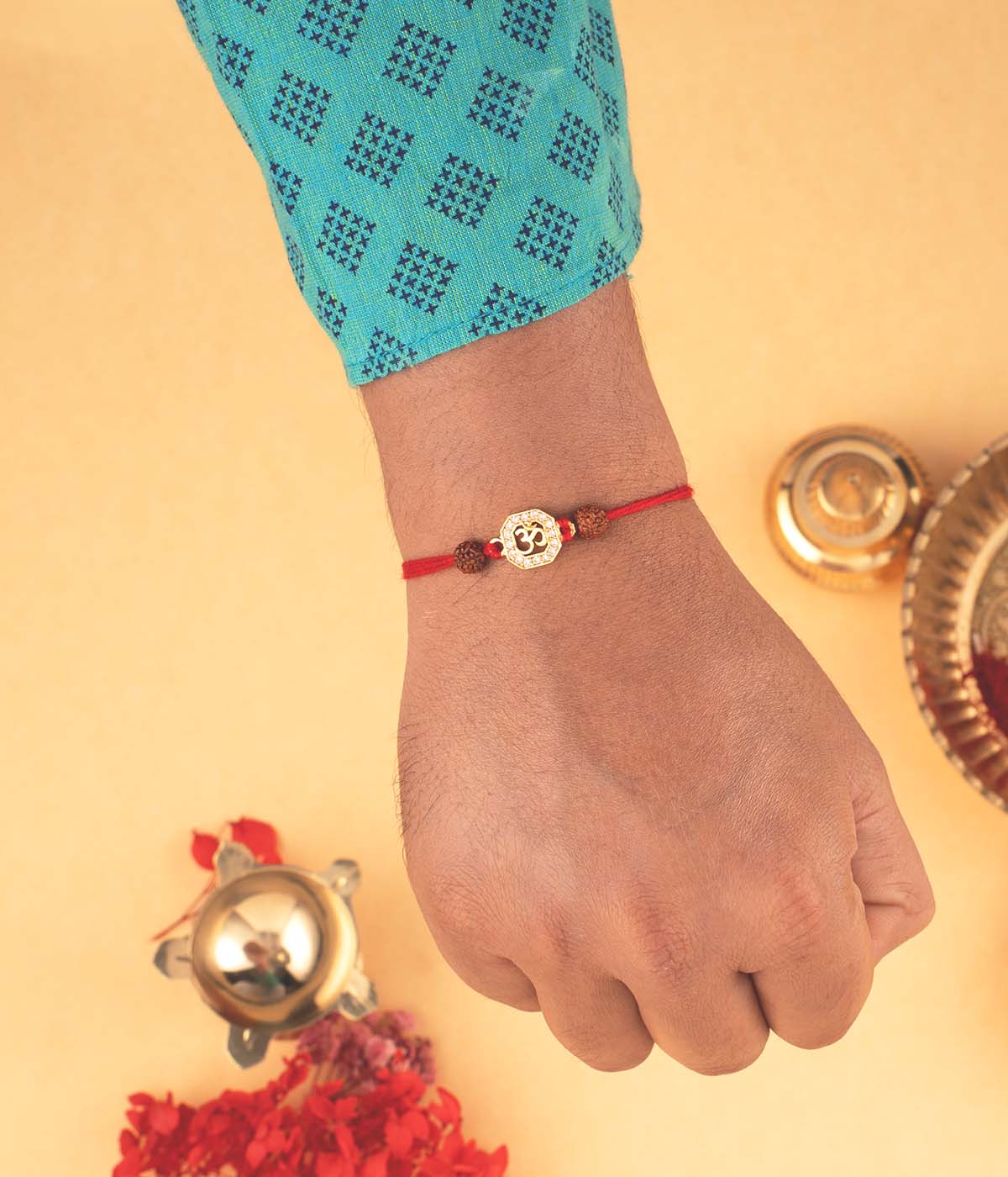 Gold-Plated Om Sparkle Rakhi