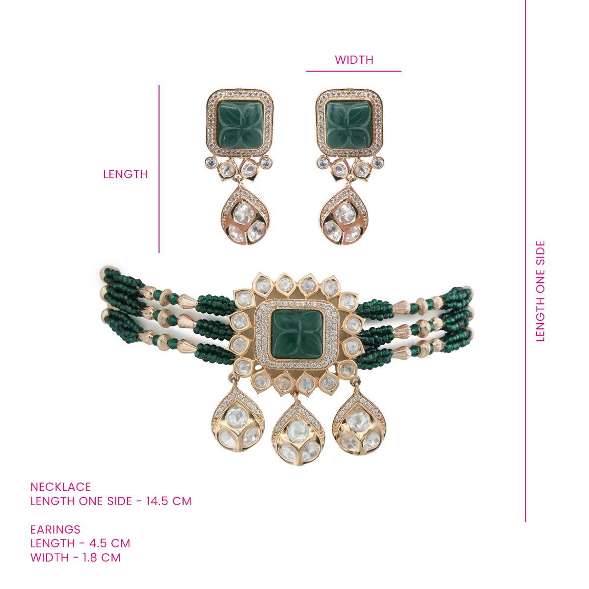 Kundan Premium Necklace with Stone Engraving