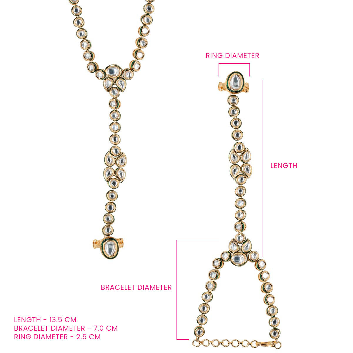 Kundan Roshni Hathphool Set