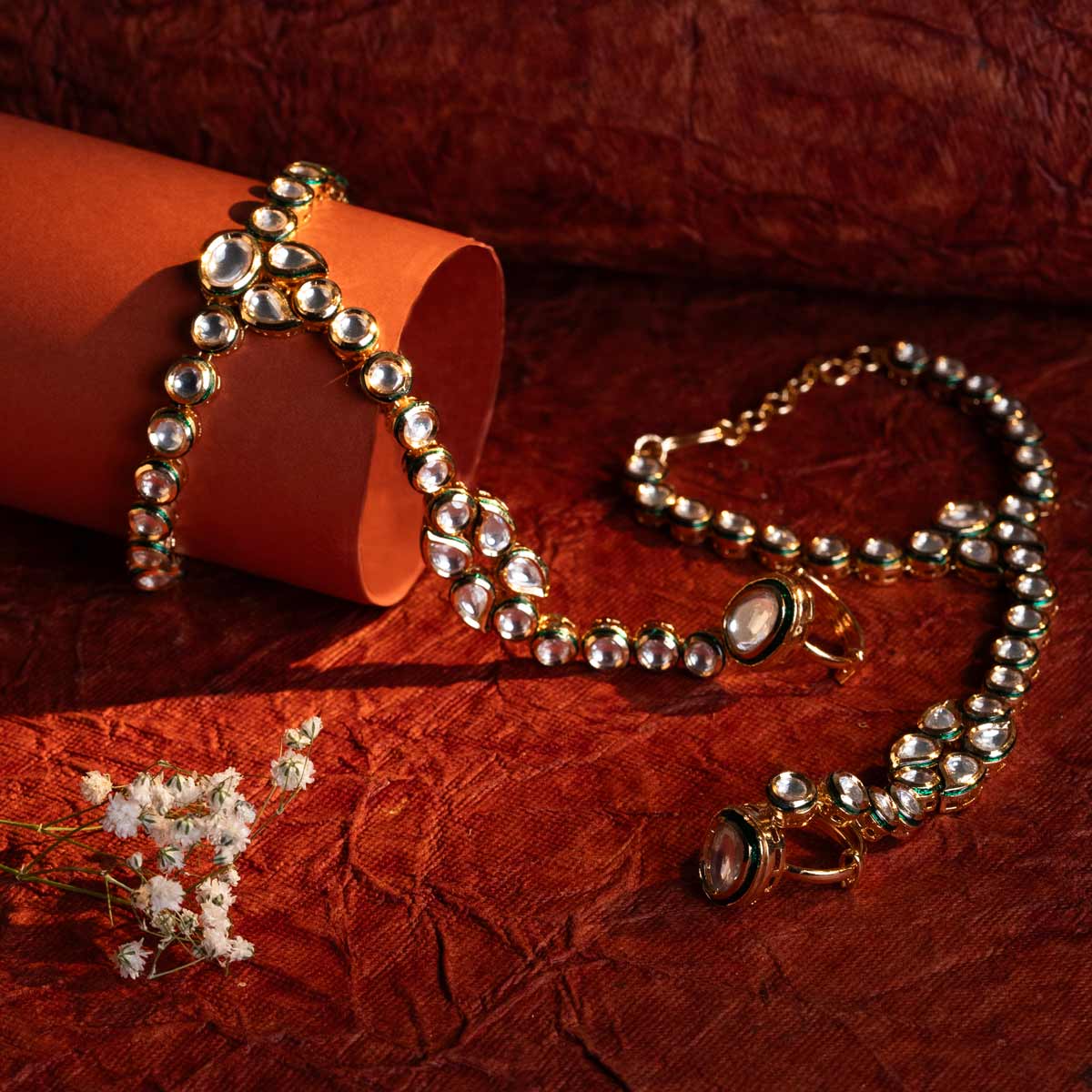 Kundan Roshni Hathphool Set