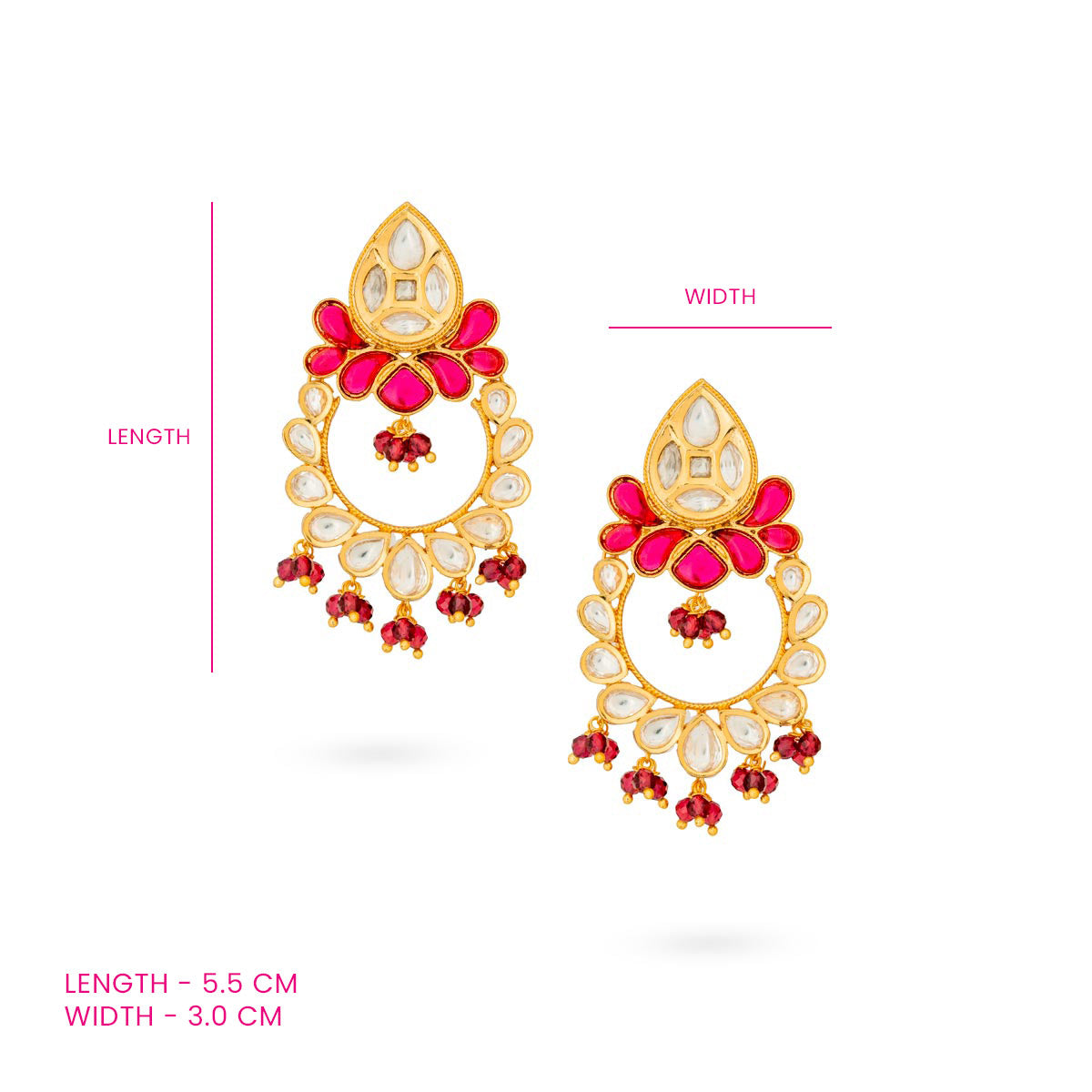 Varnika Kundan Chandbali Earrings