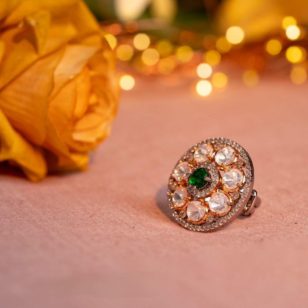Jharokha Kundan Ring