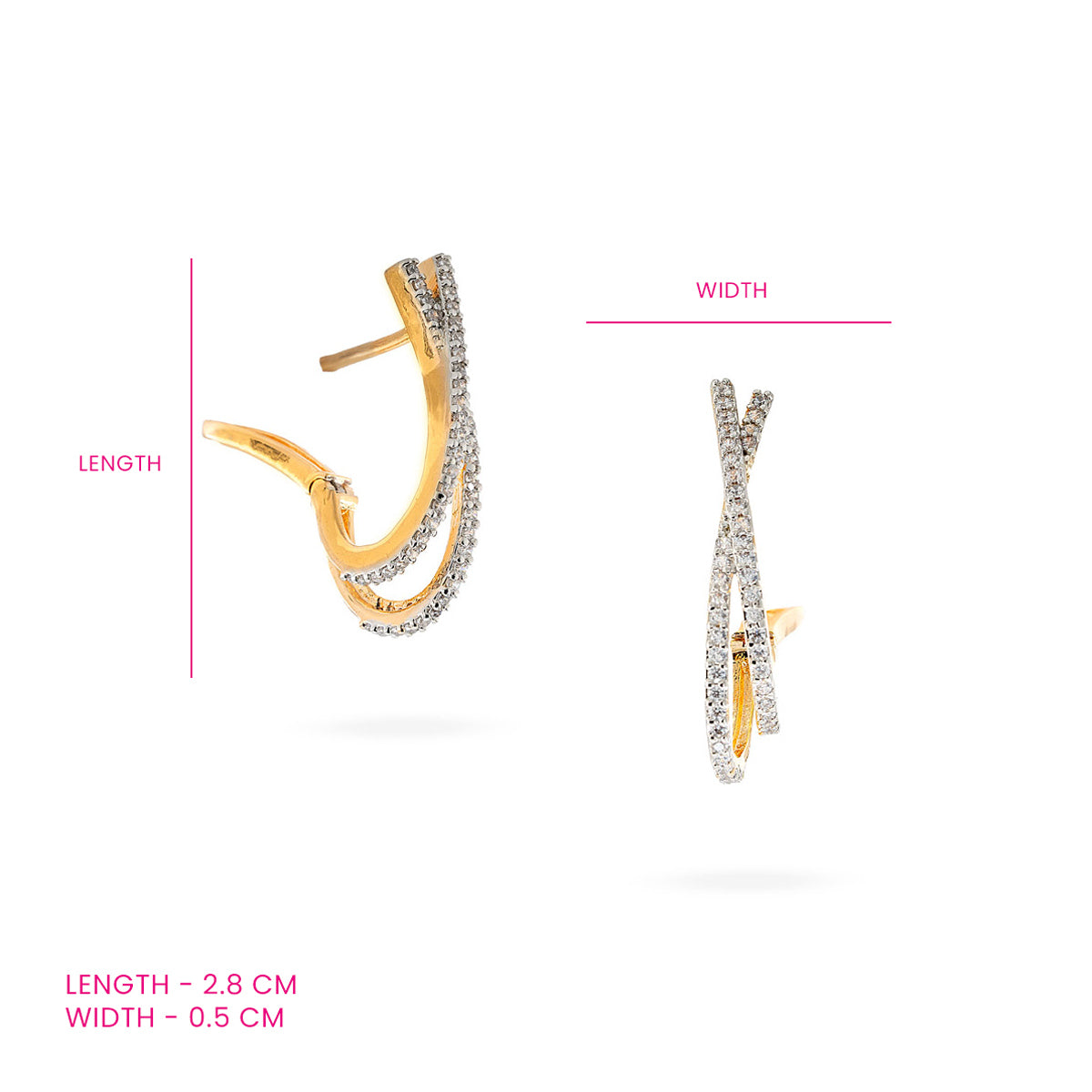 Twist of Elegance Gold-Plated CZ Earrings