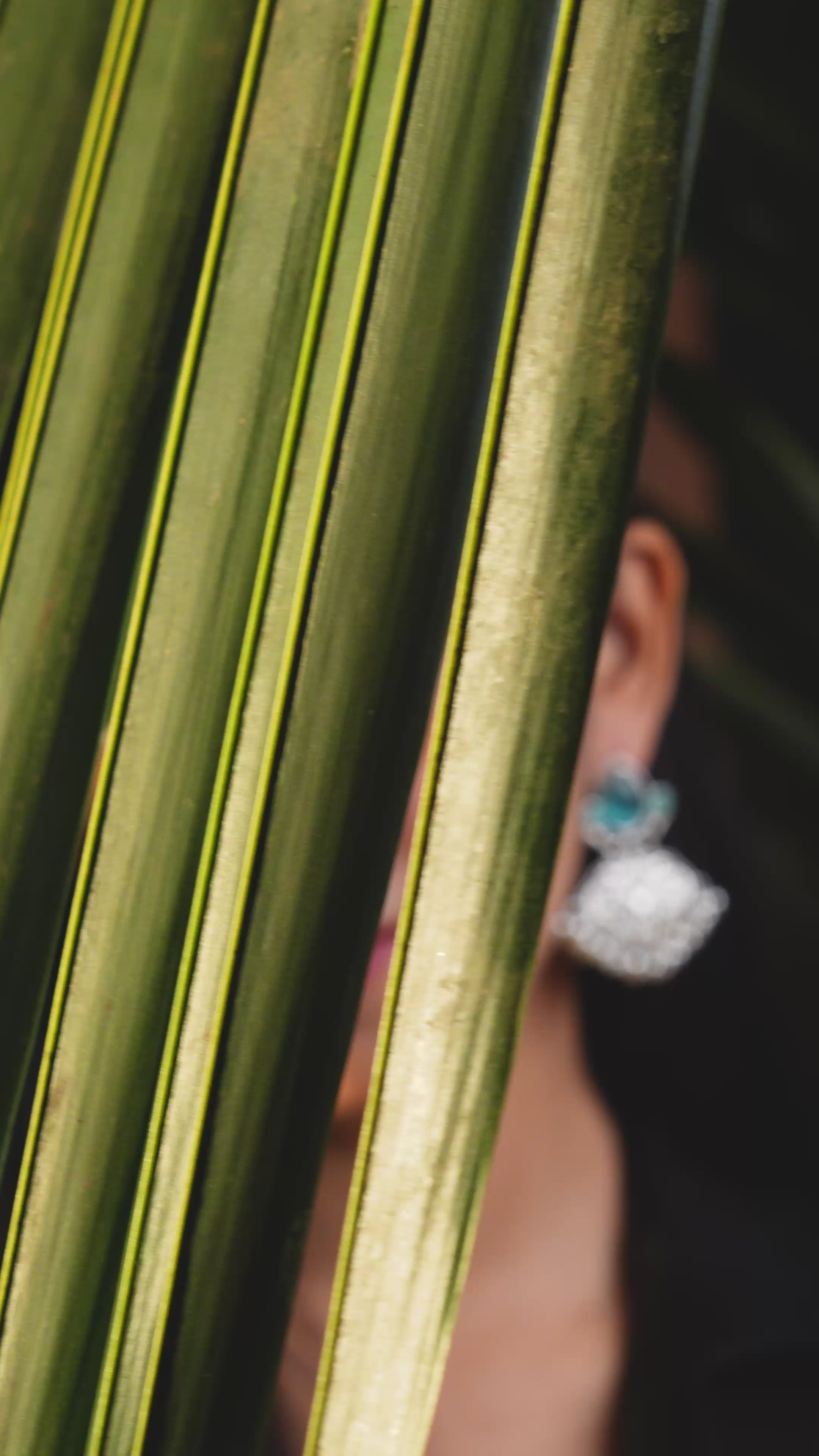 Load video: Noor Aqua Earrings