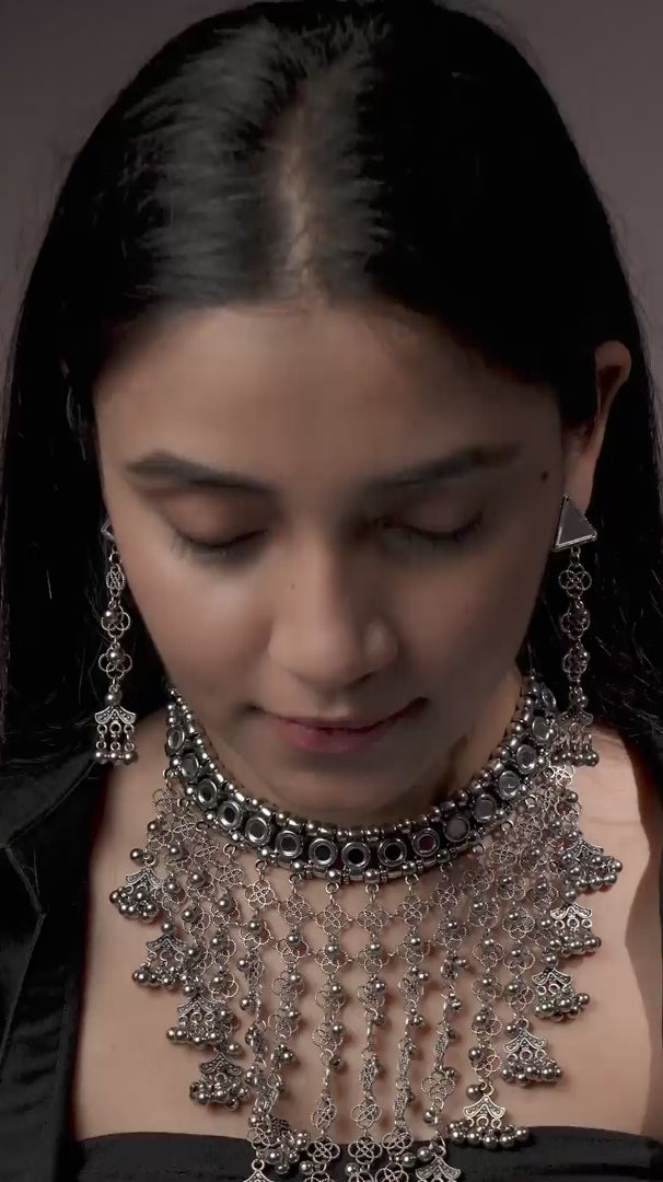 Load video: Sheesh Mala Choker Set