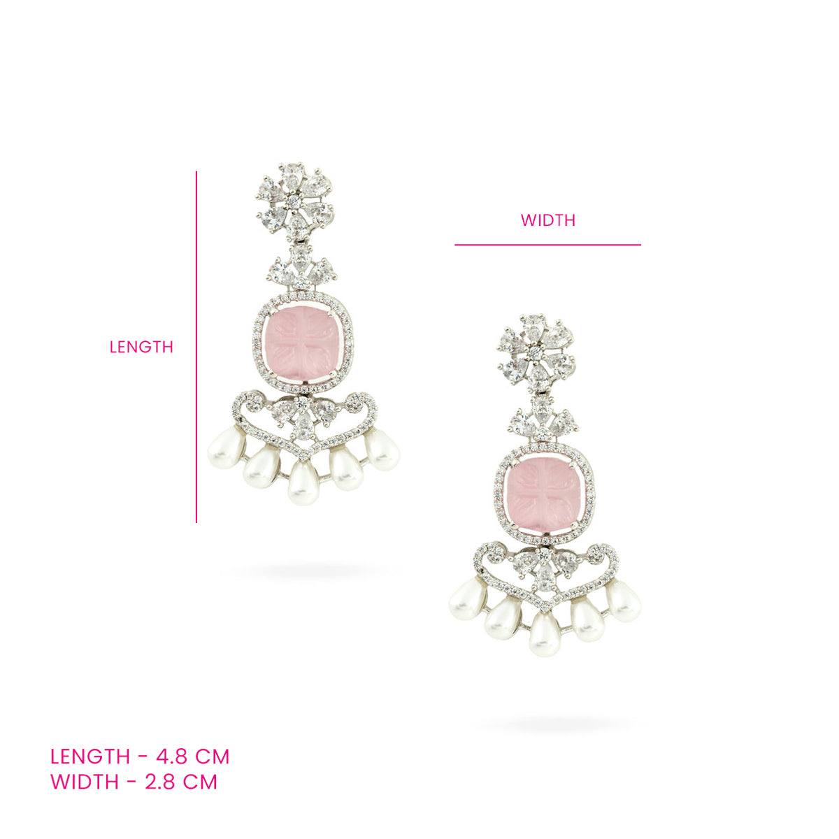 Blush Elegance Pearl Drop Earrings