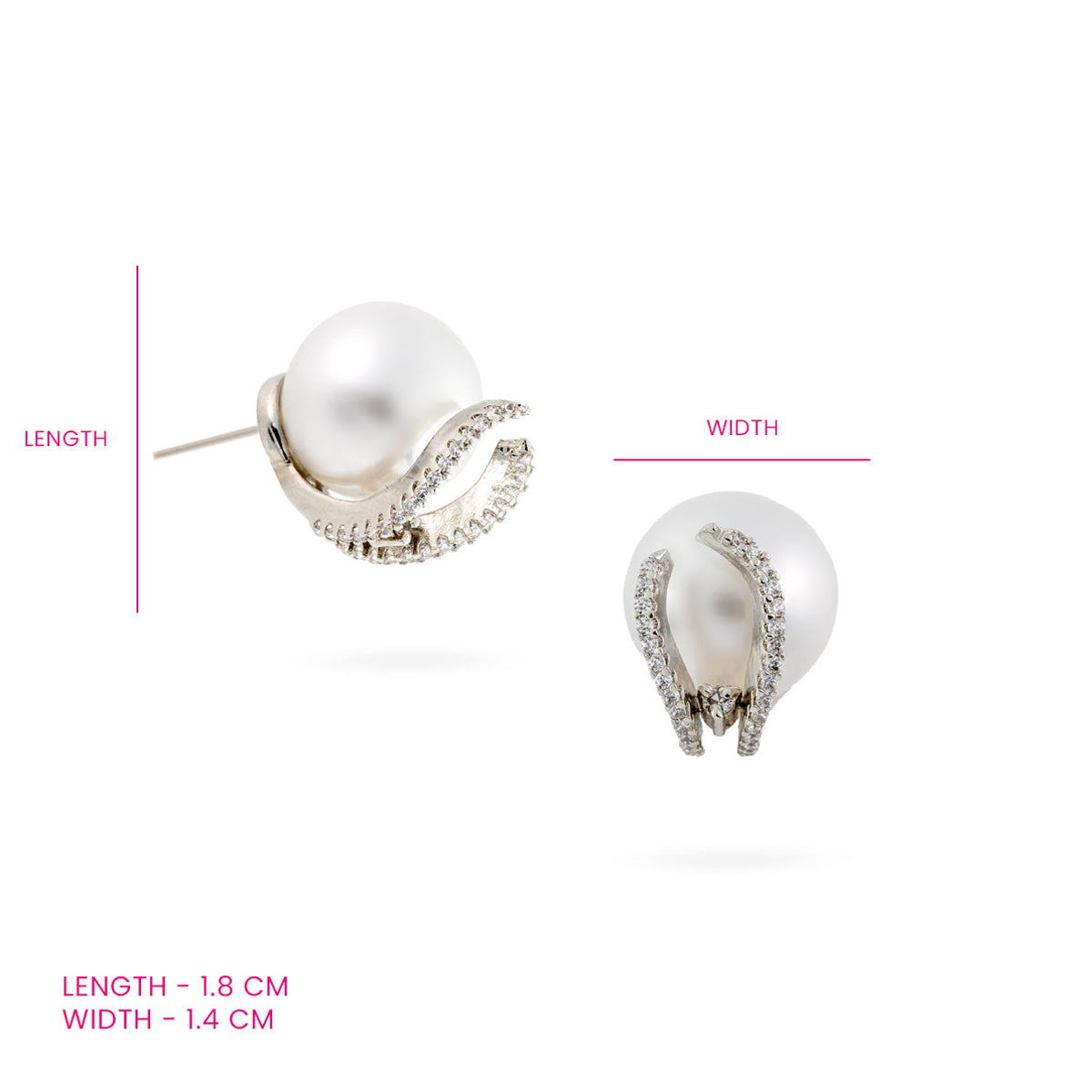 Pearl Radiance Half-Moon Stud Earrings